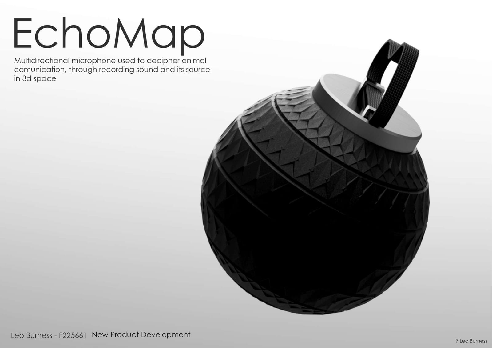 EchoMap: the faceted recorder, rendered against white